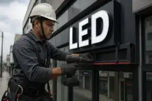 Intalacion de letrero luminoso