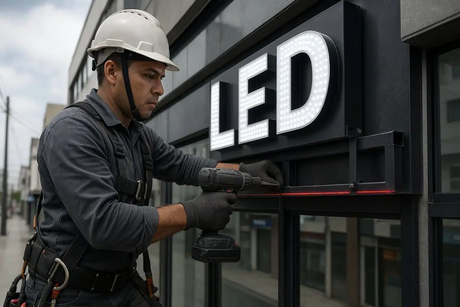 Intalacion de letrero luminoso