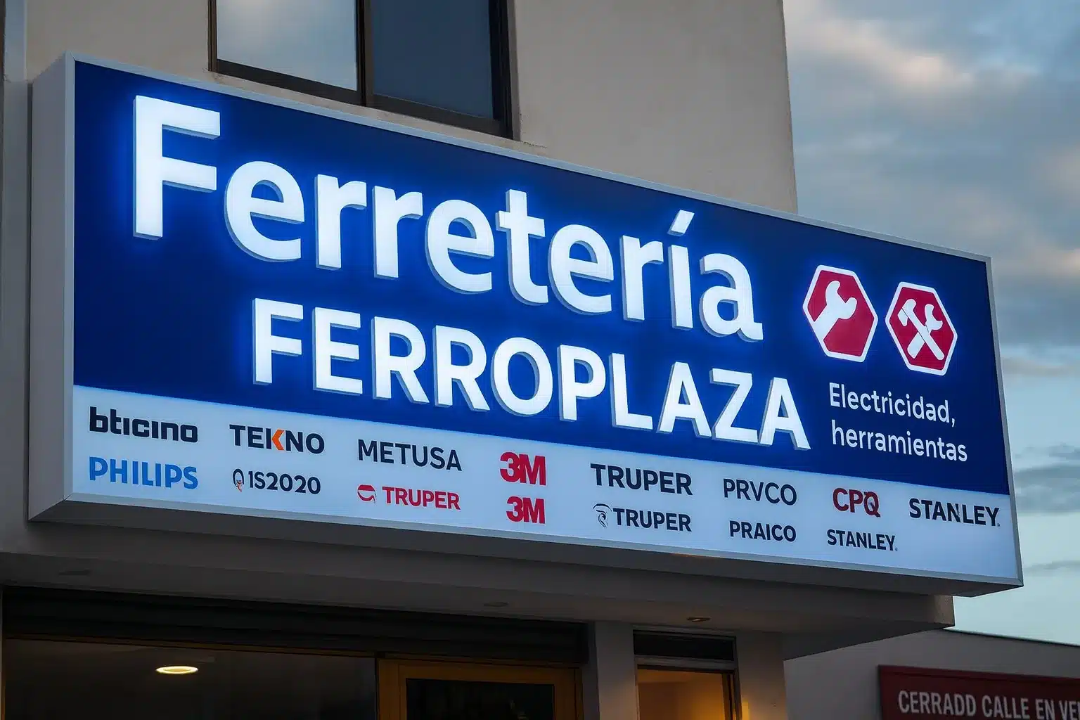 letrero luminoso para ferreteria