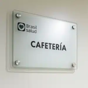 placa de vidrio pavonado con logo impreso