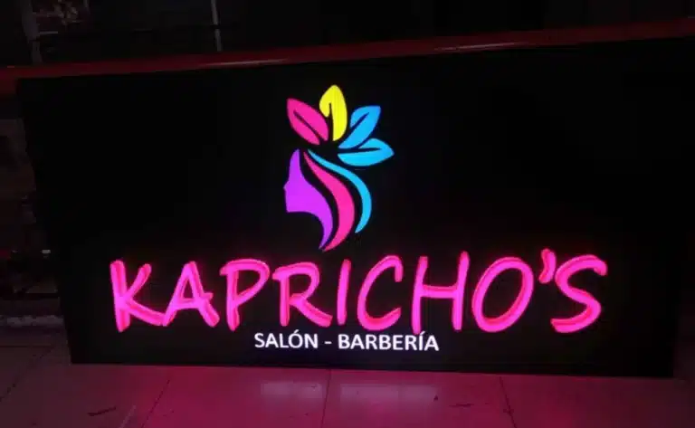letrero luminoso para salon barberia