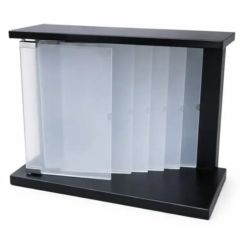 Portalicencias acrilico con base de madera negro