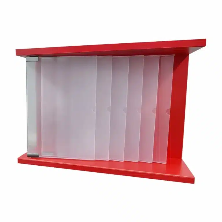 Portalicencias acrilico con base de madera rojo