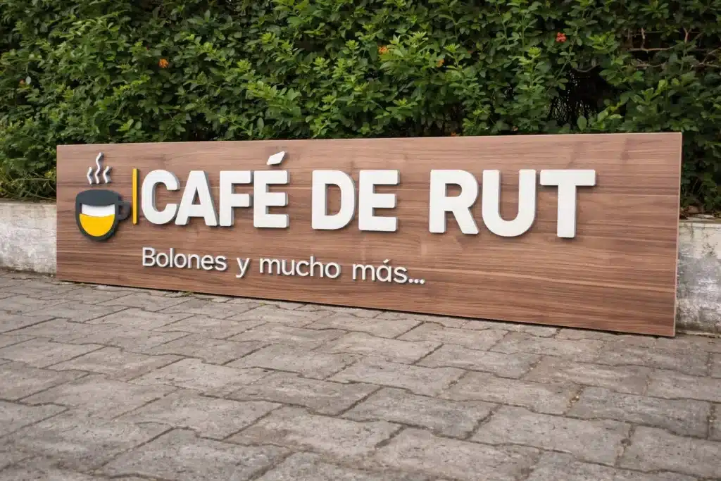 letrero de cafeteria