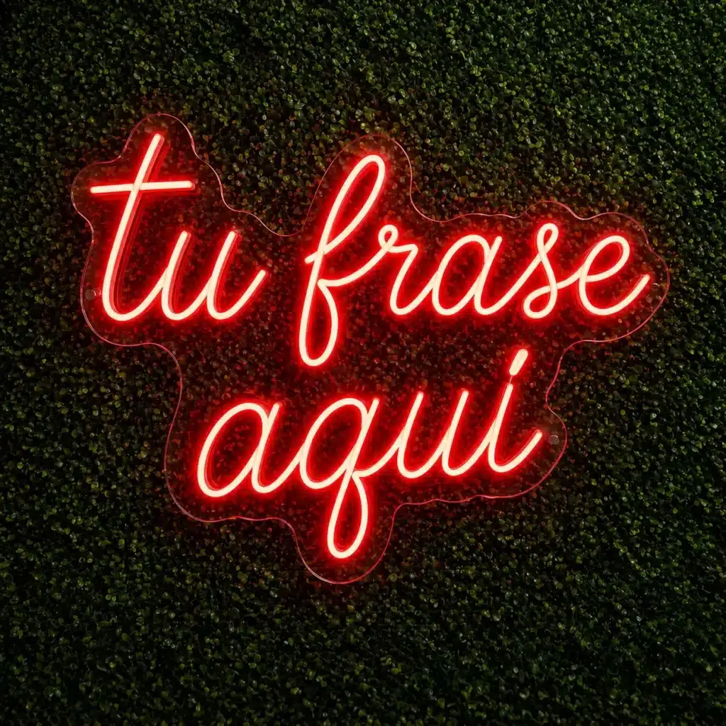 Letrero de neón LED personalizado con frase a medida para negocios