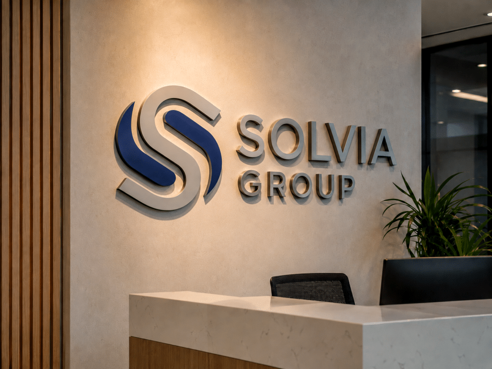 letrero oficina solva group