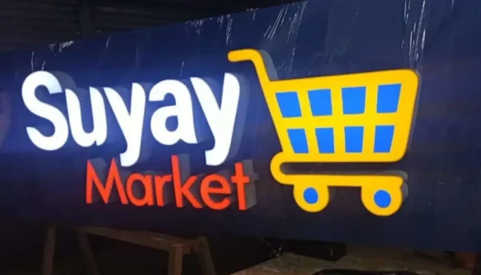 letrero luminoso en acrílico para minimarket